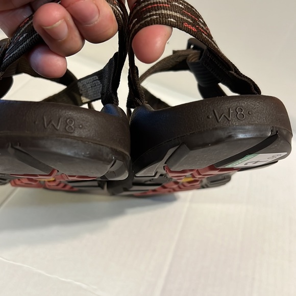 EUC Chaco Z2 Unaweep Brown Stitch performance sandal toe loop Southwestern W8 - Picture 5 of 10